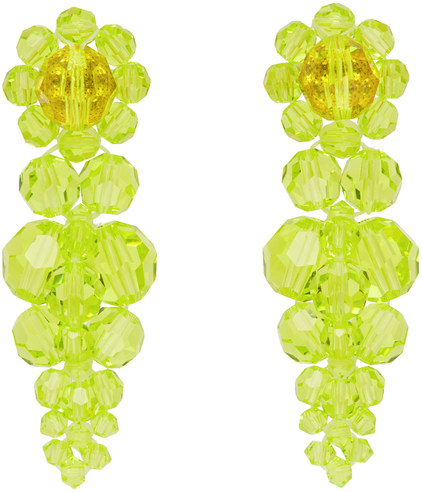 Green Small Cluster Drip Earrings