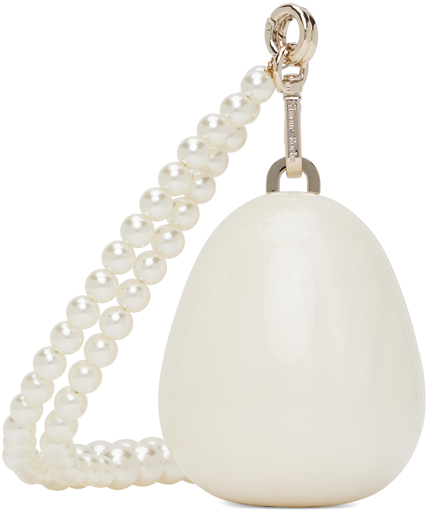 Simone Rocha Off-white Nano Egg Bag In Pearl/pearl