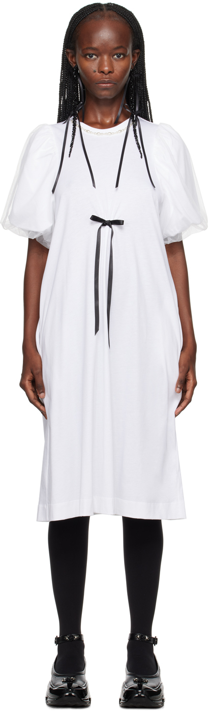 Simone Rocha: White Pearl Midi Dress | SSENSE