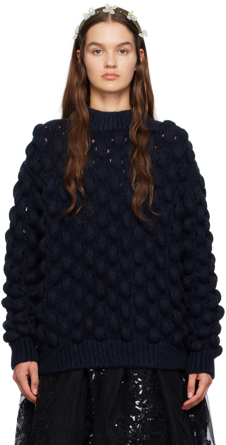 Simone Rocha Navy Chunky Sweater