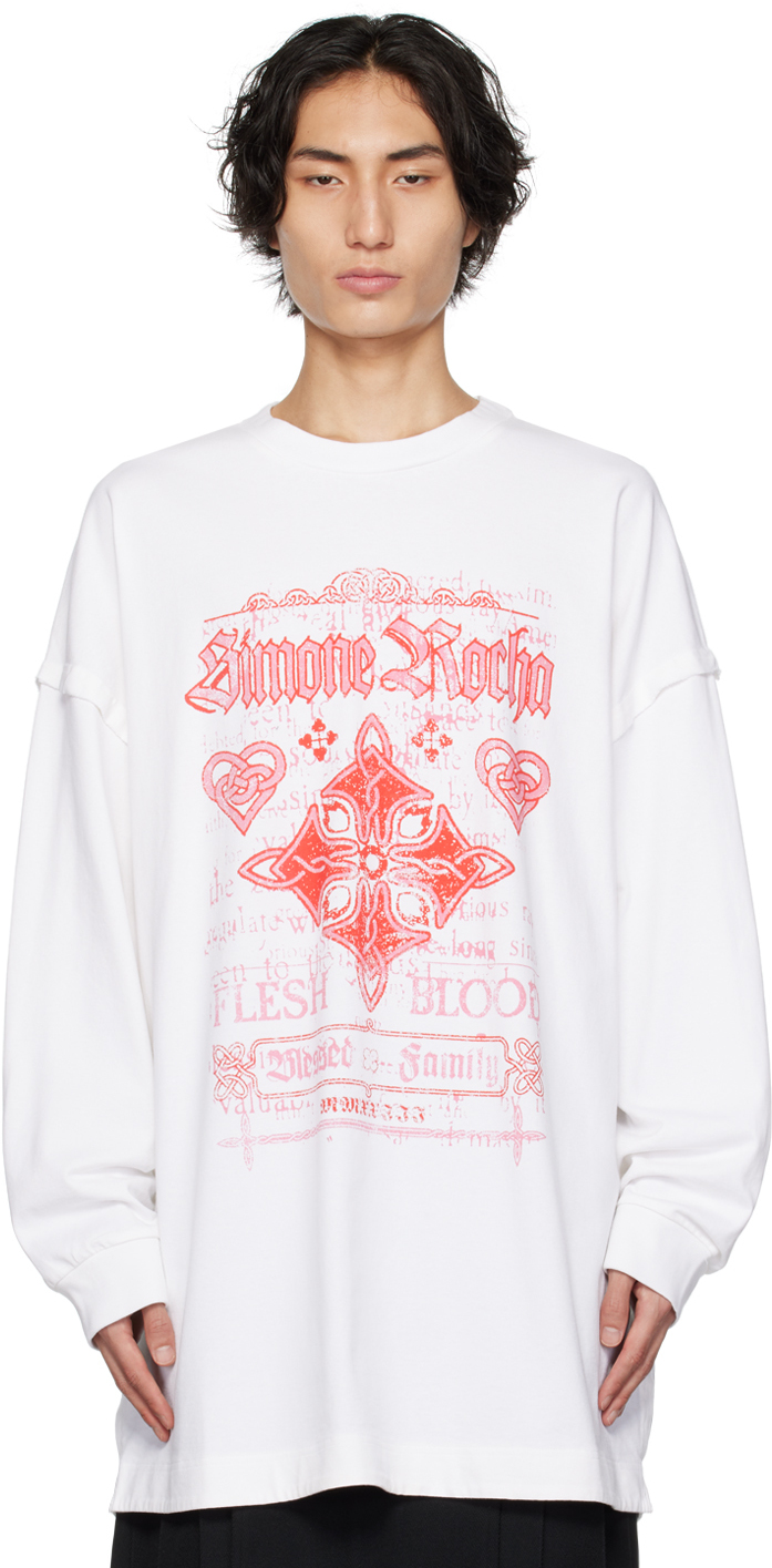 Simone Rocha: White Oversized Long Sleeve T-Shirt | SSENSE