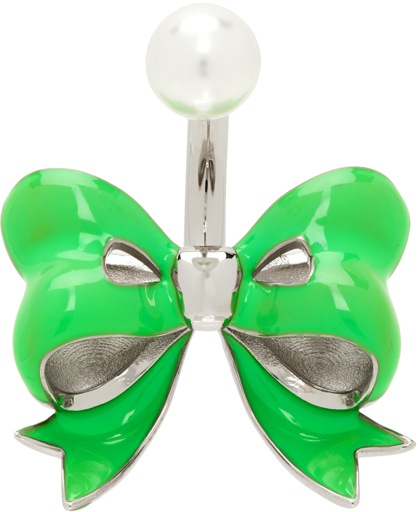 Silver & Green Keep It Cute Single Earring