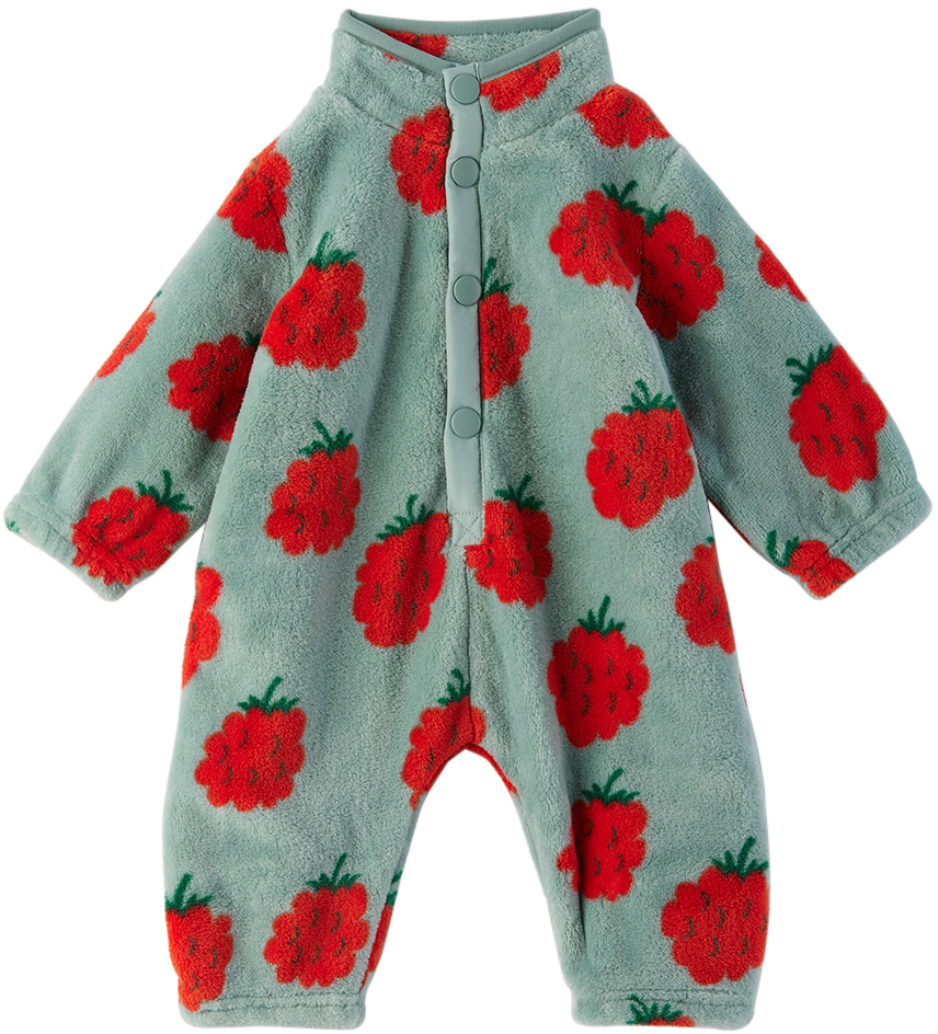 TINYCOTTONS BABY GREEN RASPBERRIES JUMPSUIT