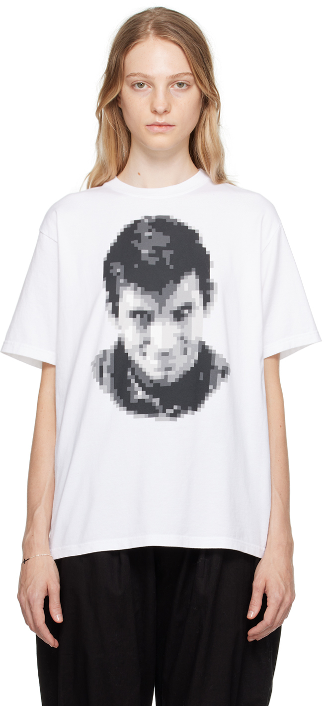 White Blurry T-Shirt by UNDERCOVER on Sale