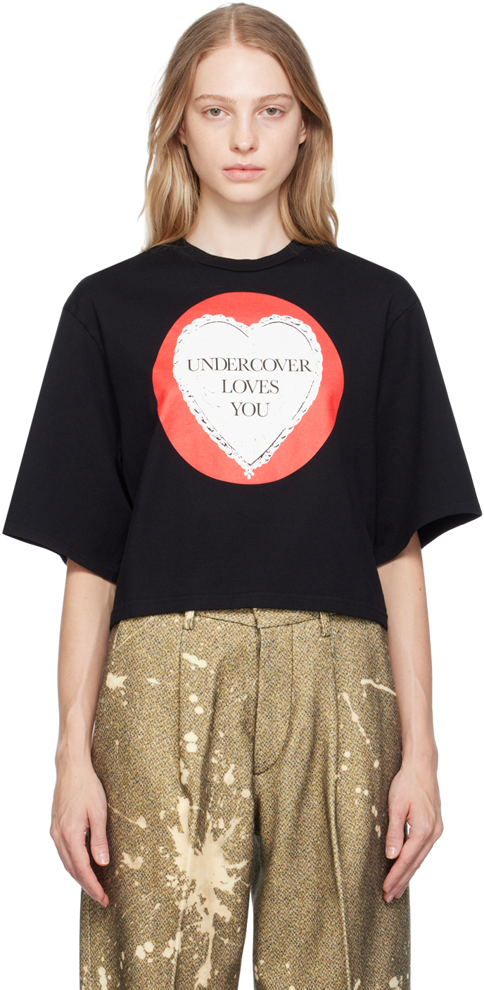 UNDERCOVER: Black 'Undercover Loves You' T-Shirt | SSENSE Canada