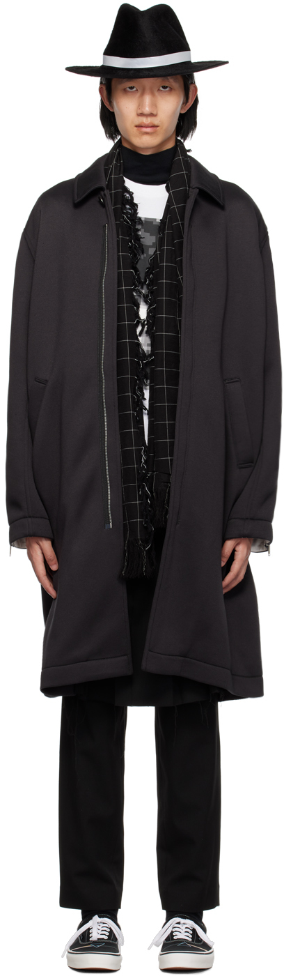 Undercover Gray Zip Coat In Charcoal