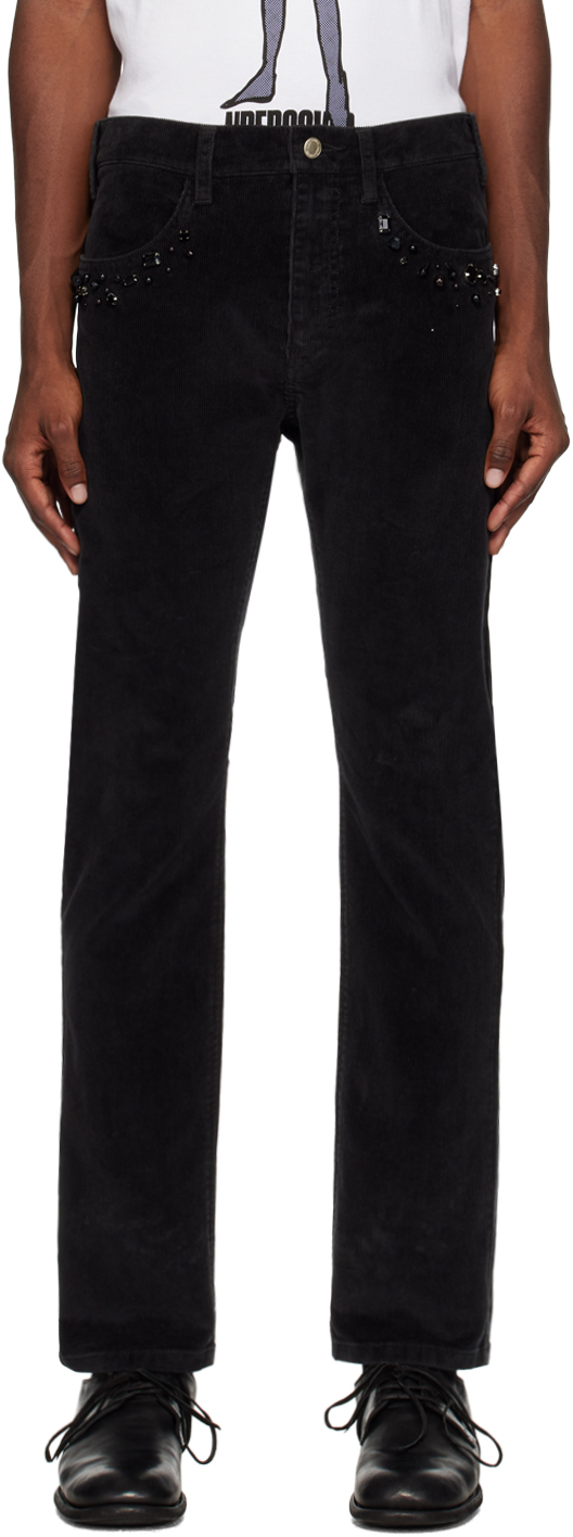 UNDERCOVER BLACK ZIP TROUSERS