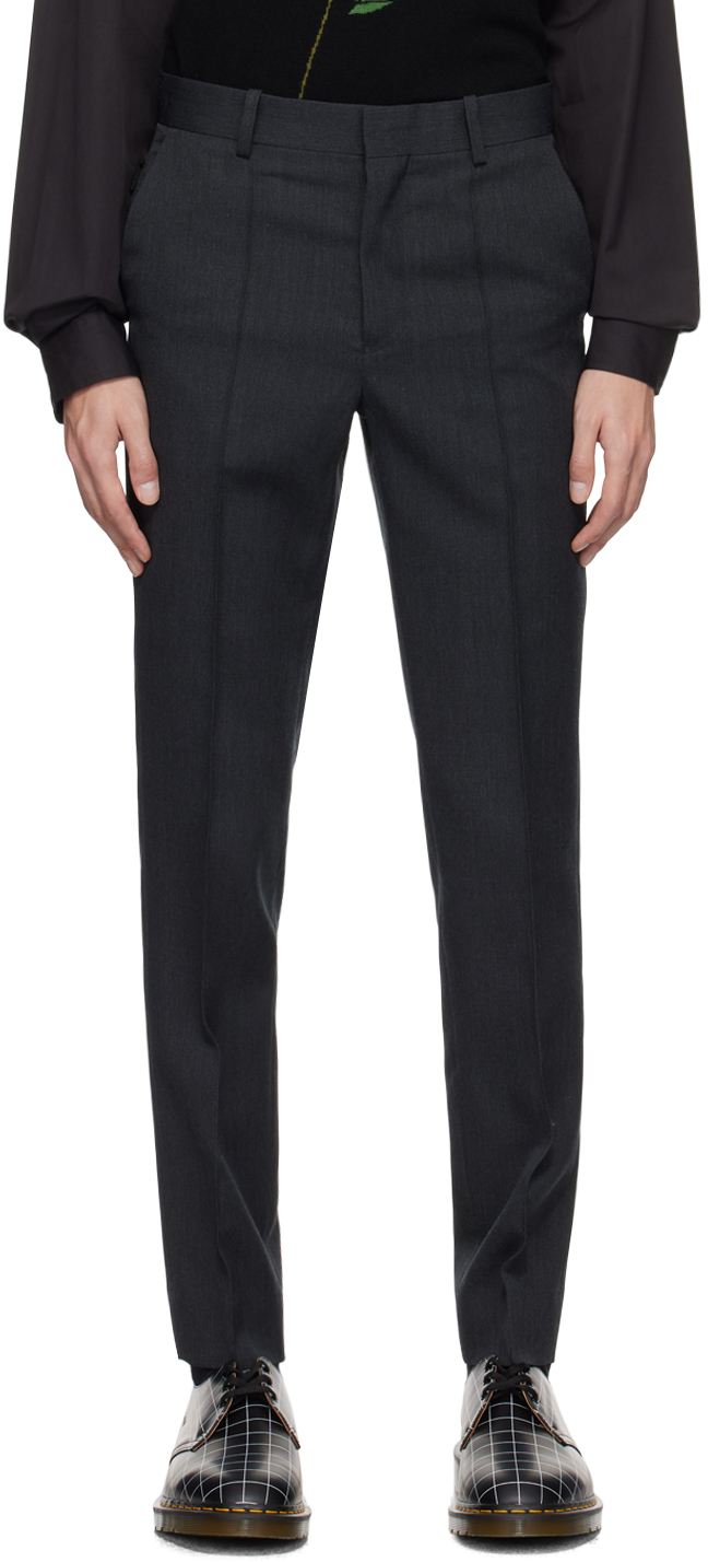 Undercover Grey Pinched Seam Trousers In T.charcoal