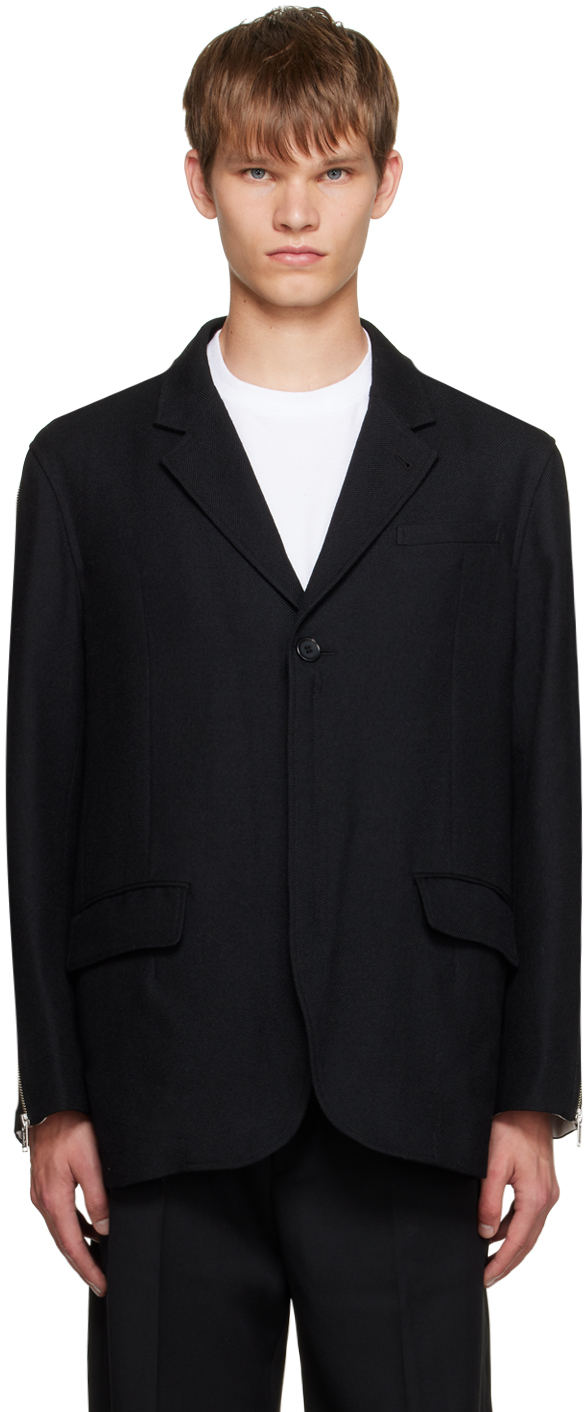 UNDERCOVER: Black Zip Blazer | SSENSE