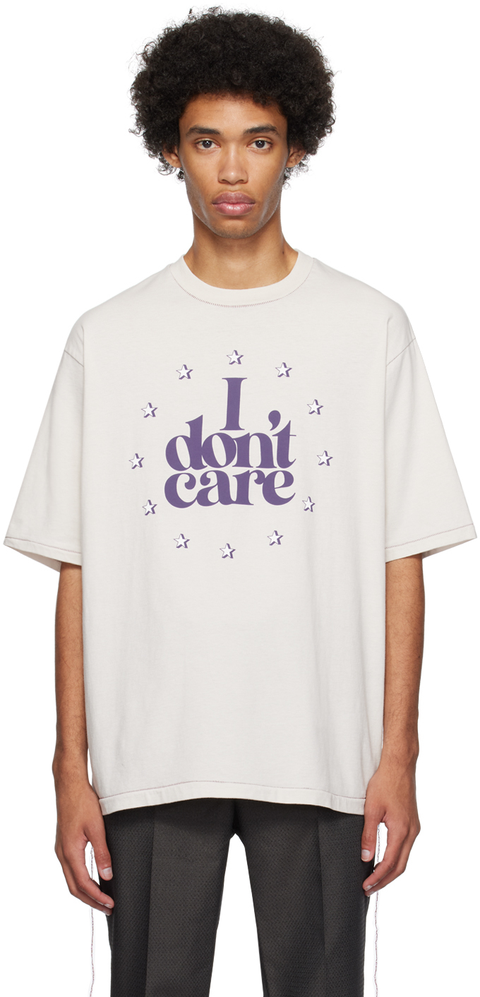 UNDERCOVER: Beige Don't Care' T-Shirt | SSENSE