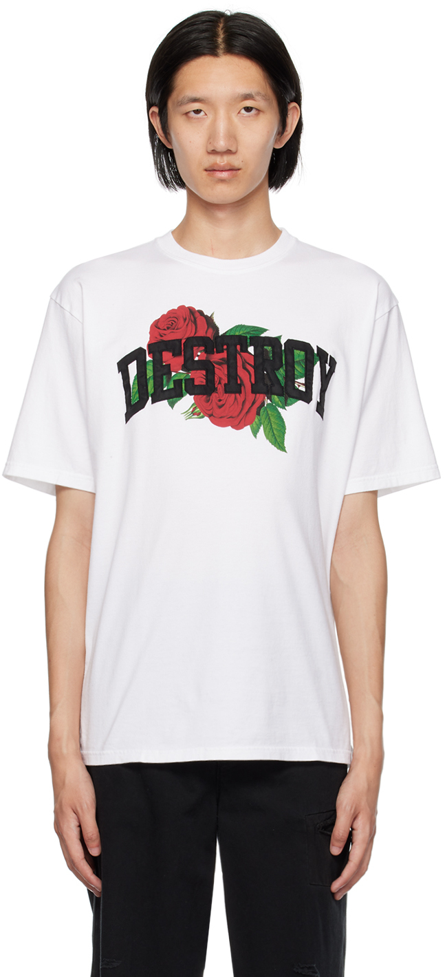 Undercover White 'destroy' T-shirt | ModeSens