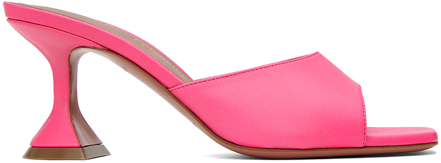 Amina Muaddi Pink Lupita 70 Heeled Sandals In Shocking Pink