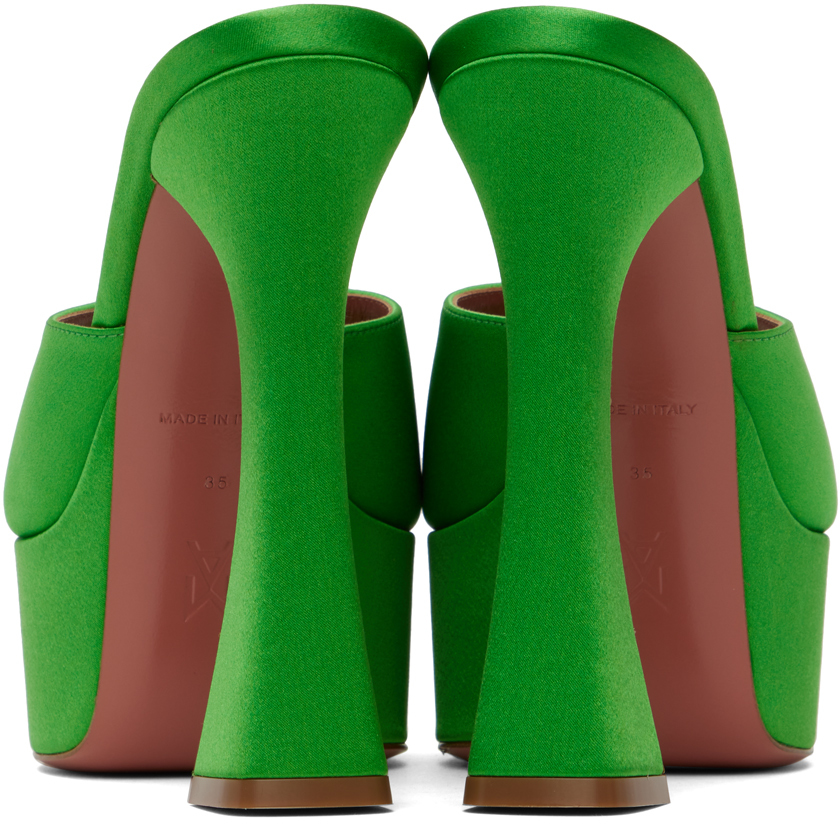 Amina Muaddi Green Dalida Plateau Heeled Sandals In Shamrock