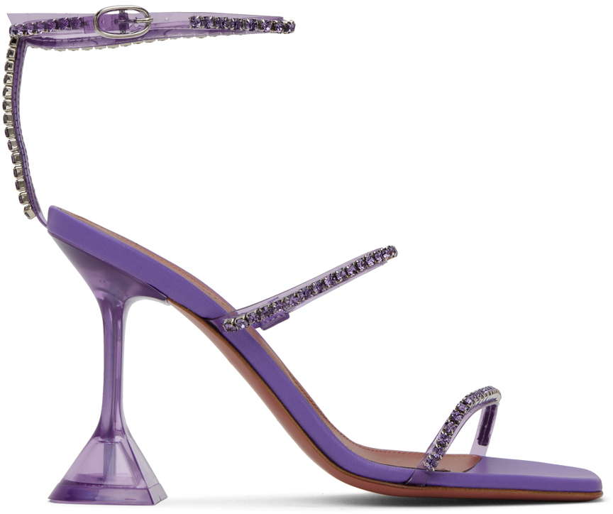 Purple Gilda Glass Heeled Sandals