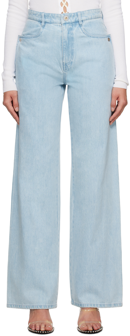 Dion Lee Blue Classic Jeans In Cyan