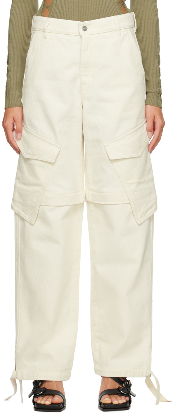 Dion Lee White Parachute Jeans In Natural