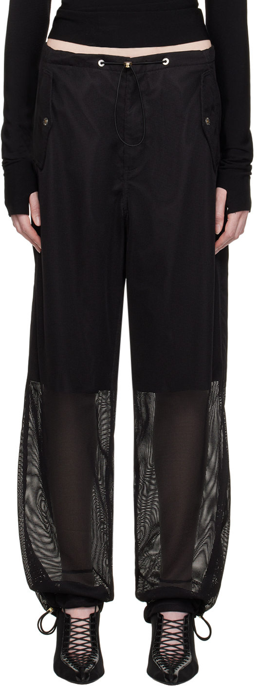 Black Grid Trousers by Dion Lee on Sale