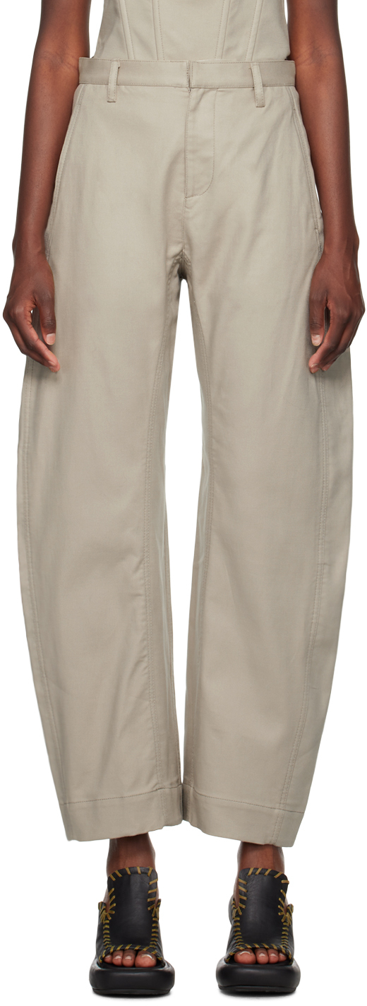 Beige Arch Trousers