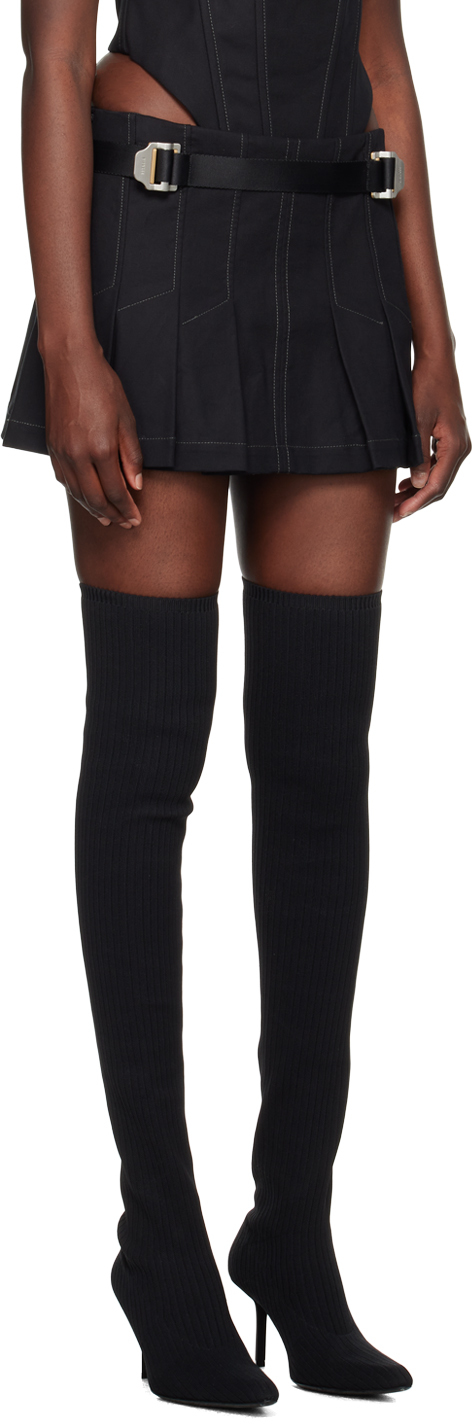 Shop Dion Lee Black Safety Slider Miniskirt