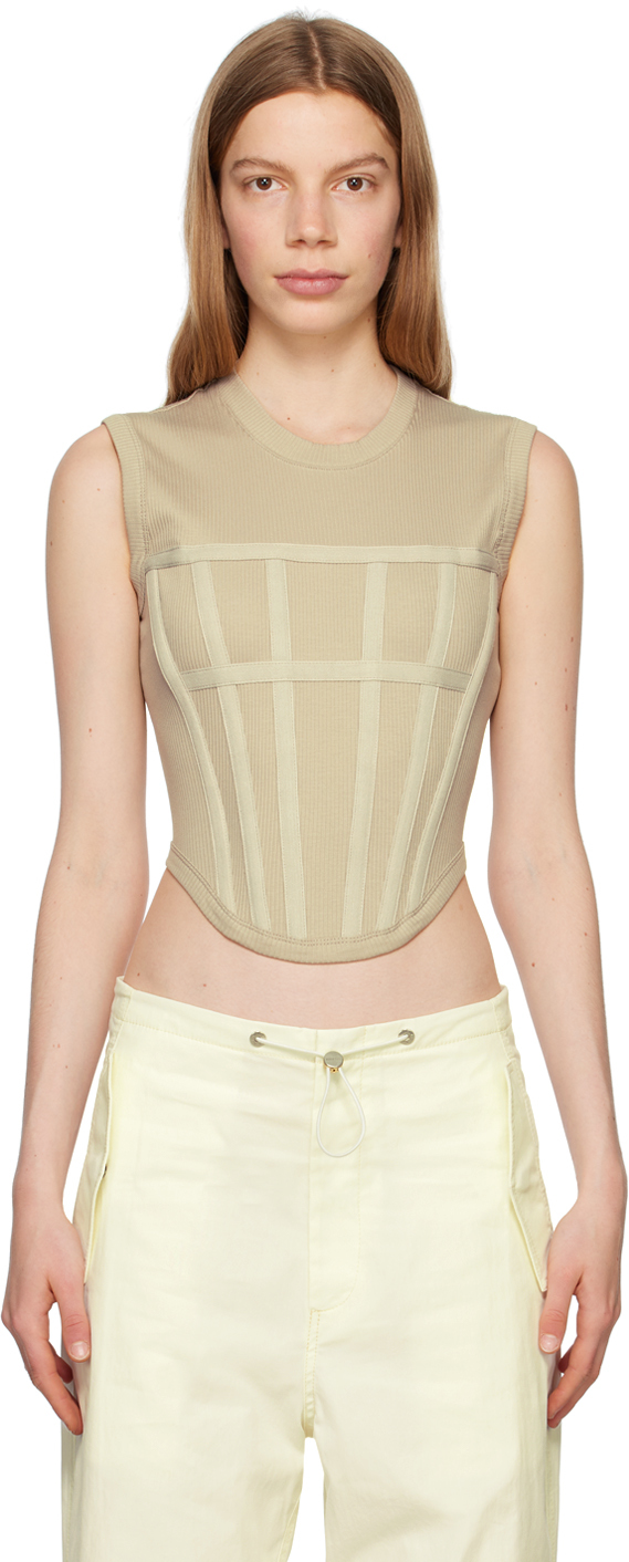 Dion Lee Taupe Corset Tank Top