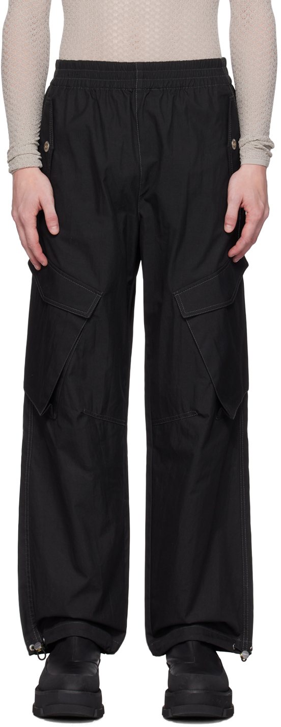 Dion Lee Black Snap Cargo Trousers