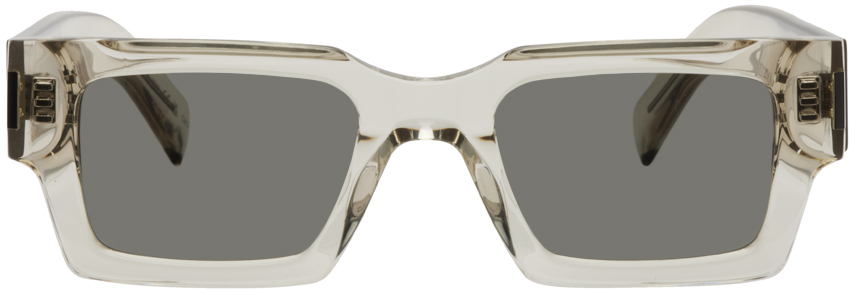 Saint Laurent Transparent Sl 572 Sunglasses In 003 Beige/beige/silv