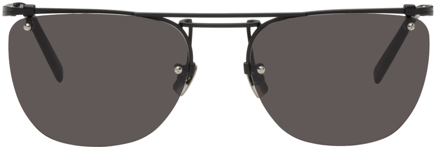Saint Laurent Black Sl 600 Sunglasses In 001 Black/black/blac