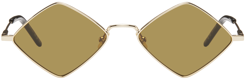 Saint Laurent Sl 302 Lisa Diamond-shaped Sunglasses In Brown