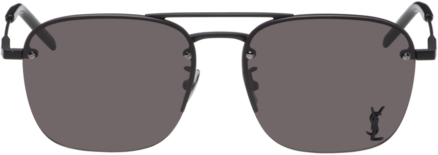 Saint Laurent Sl 309 M Aviator Sunglasses In Black