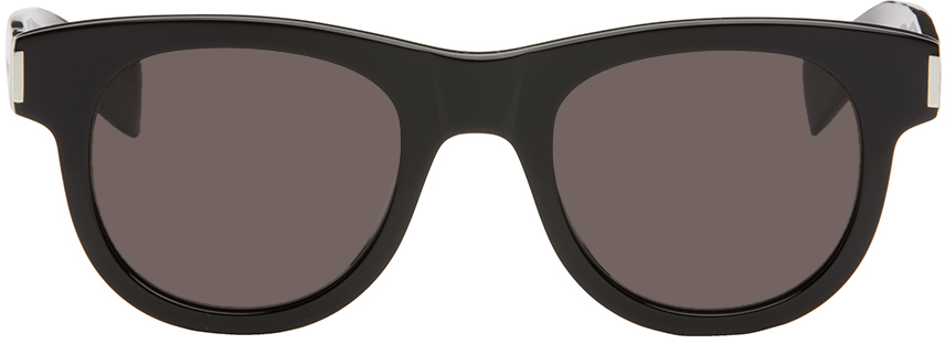 Shop Saint Laurent Black Sl 571 Sunglasses In Black-black-black