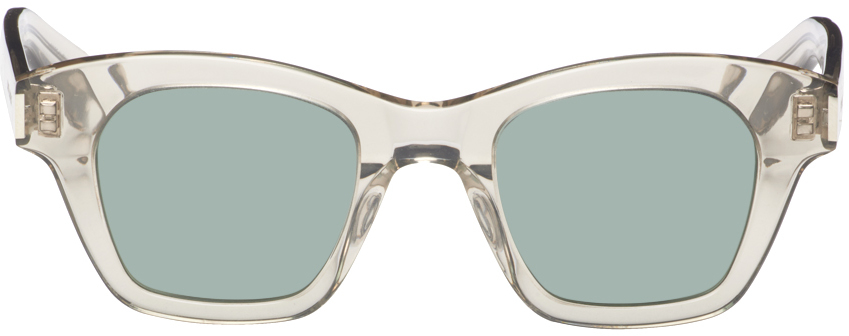 Saint Laurent Beige Sl 592 Sunglasses In Beige-beige-green