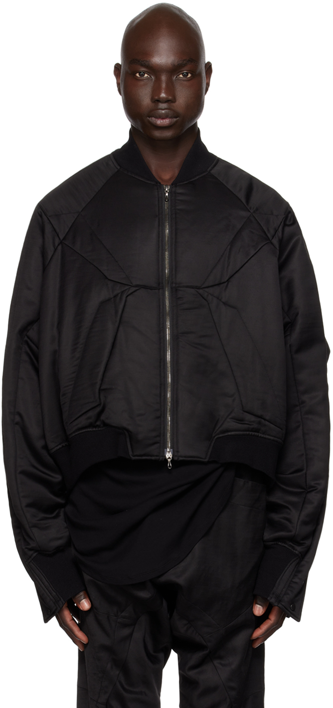 Black Edge Seam Bomber Jacket