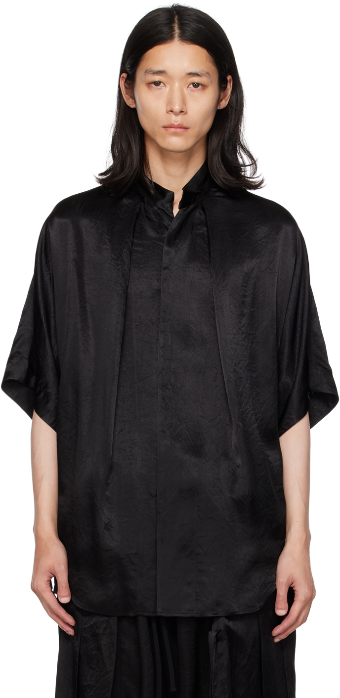 Black Band Collar Shirt