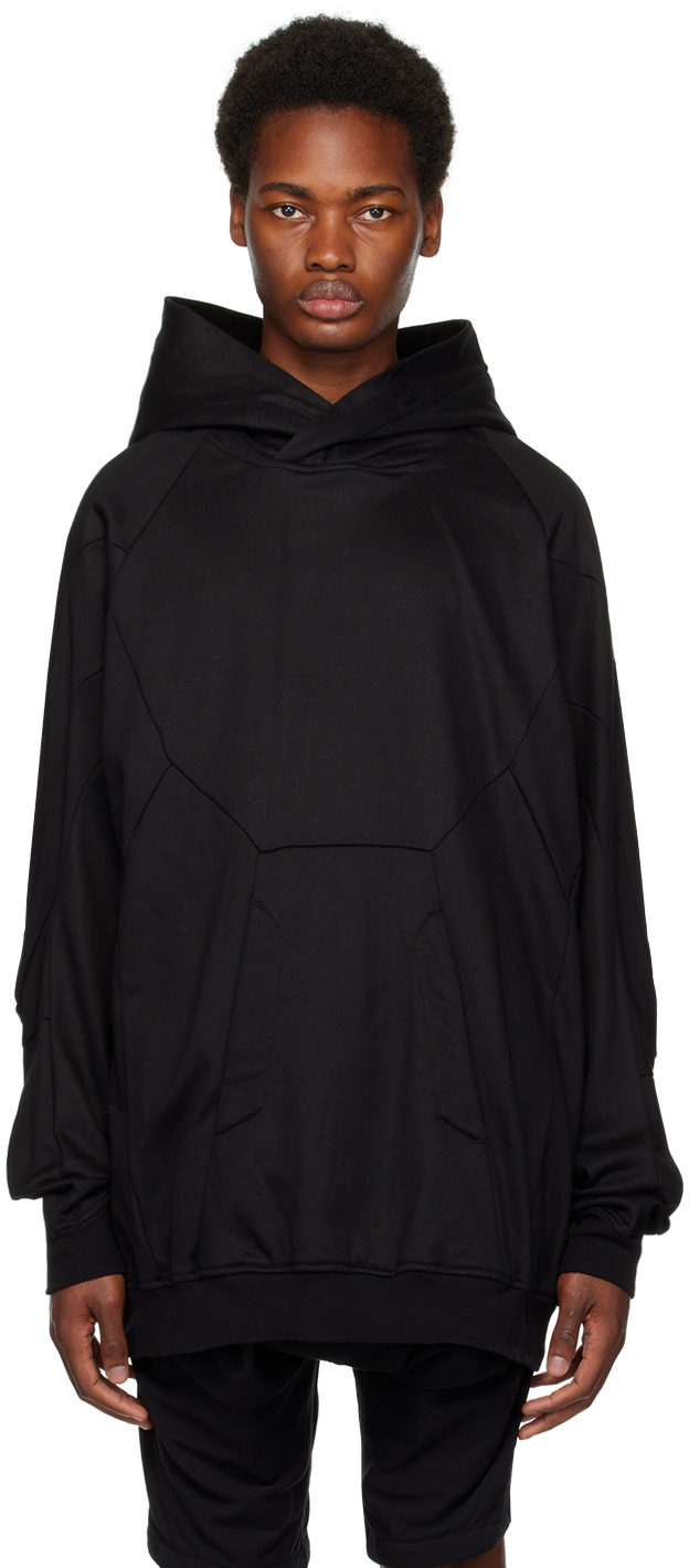 Julius: Black Paneled Hoodie | SSENSE