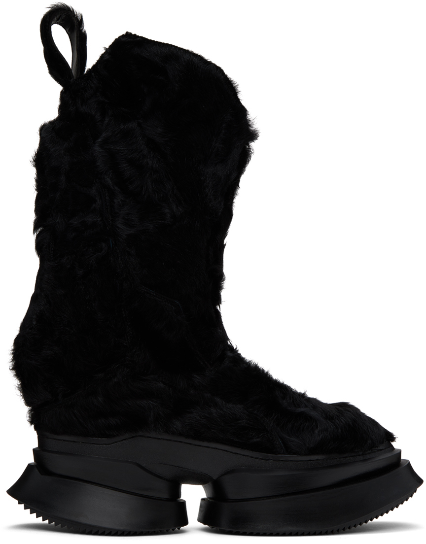 Black Long Fur Boots