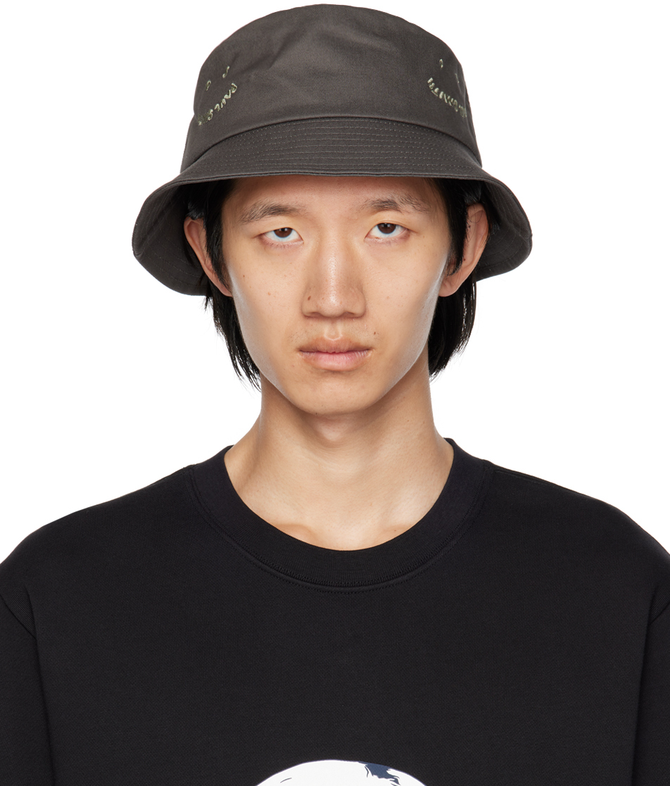 Ps By Paul Smith Happy Logo-embroidered Bucket Hat In Black