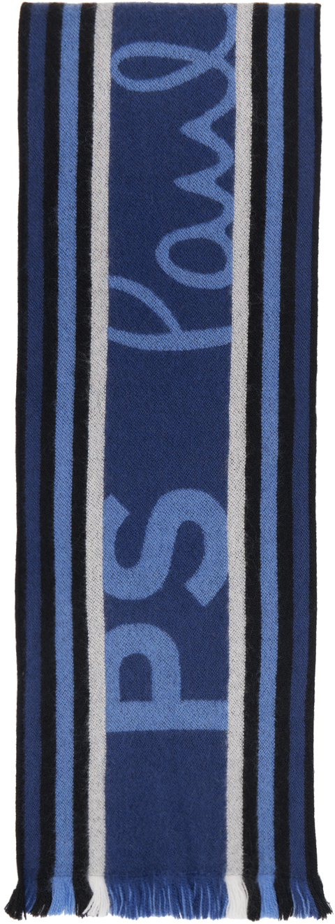 Ps By Paul Smith Blue 'ps' Team Scarf In 47 Blues