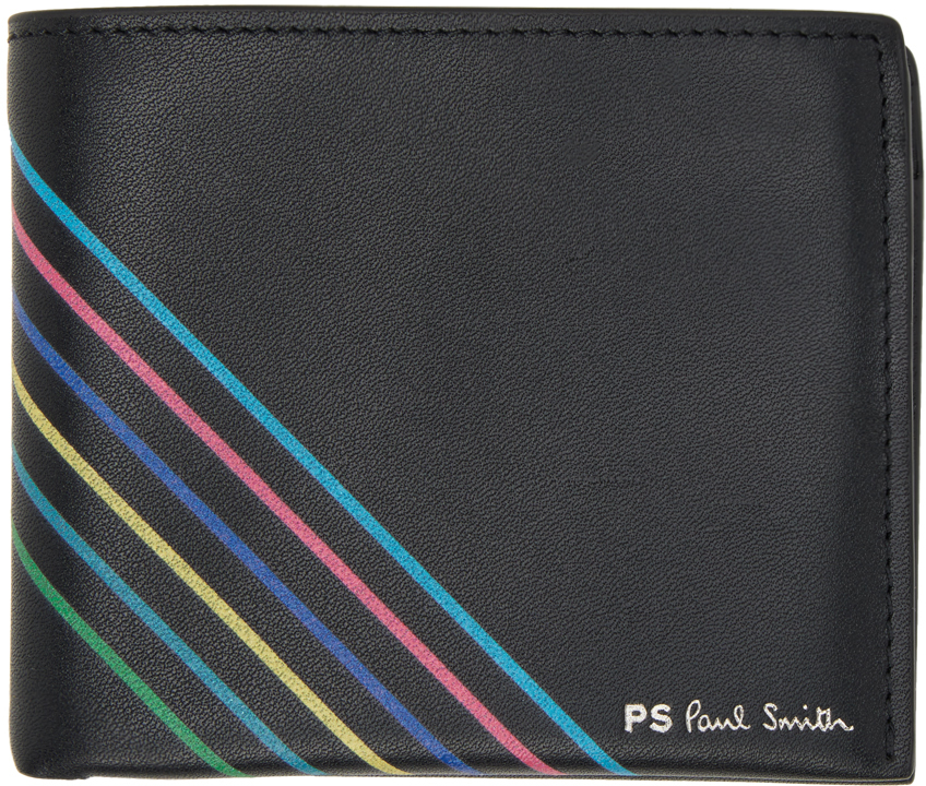 Ps By Paul Smith Black Sports Stripe Wallet In 79 Blacks