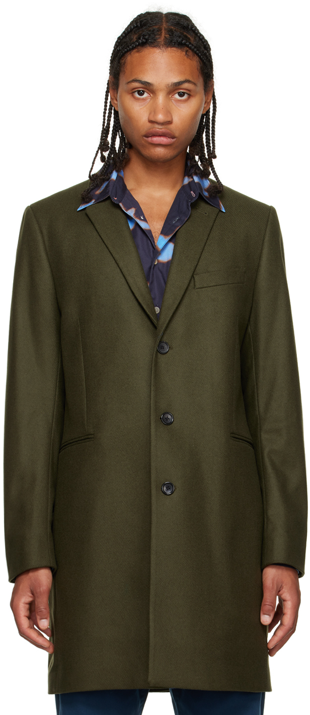 Khaki Single-Breasted Coat