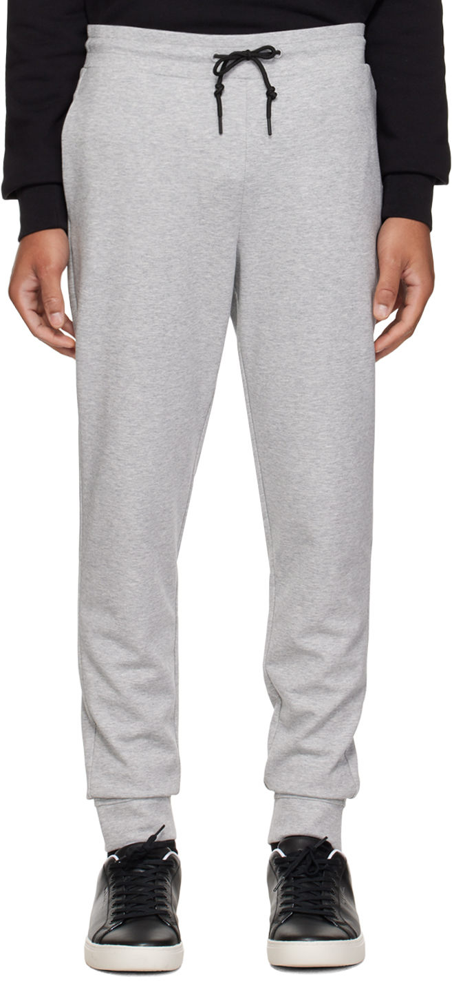 Ps By Paul Smith Mélange-effect Tapered Track Pants In Grey