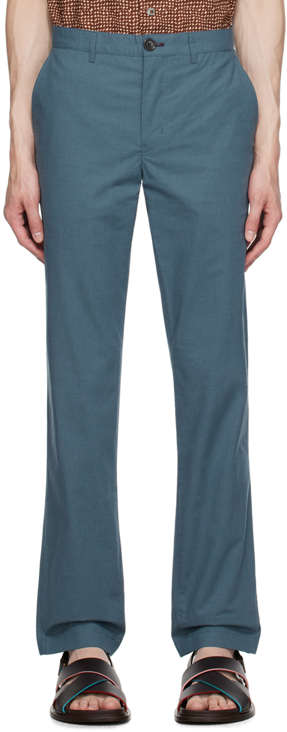 Blue Micro Check Trousers
