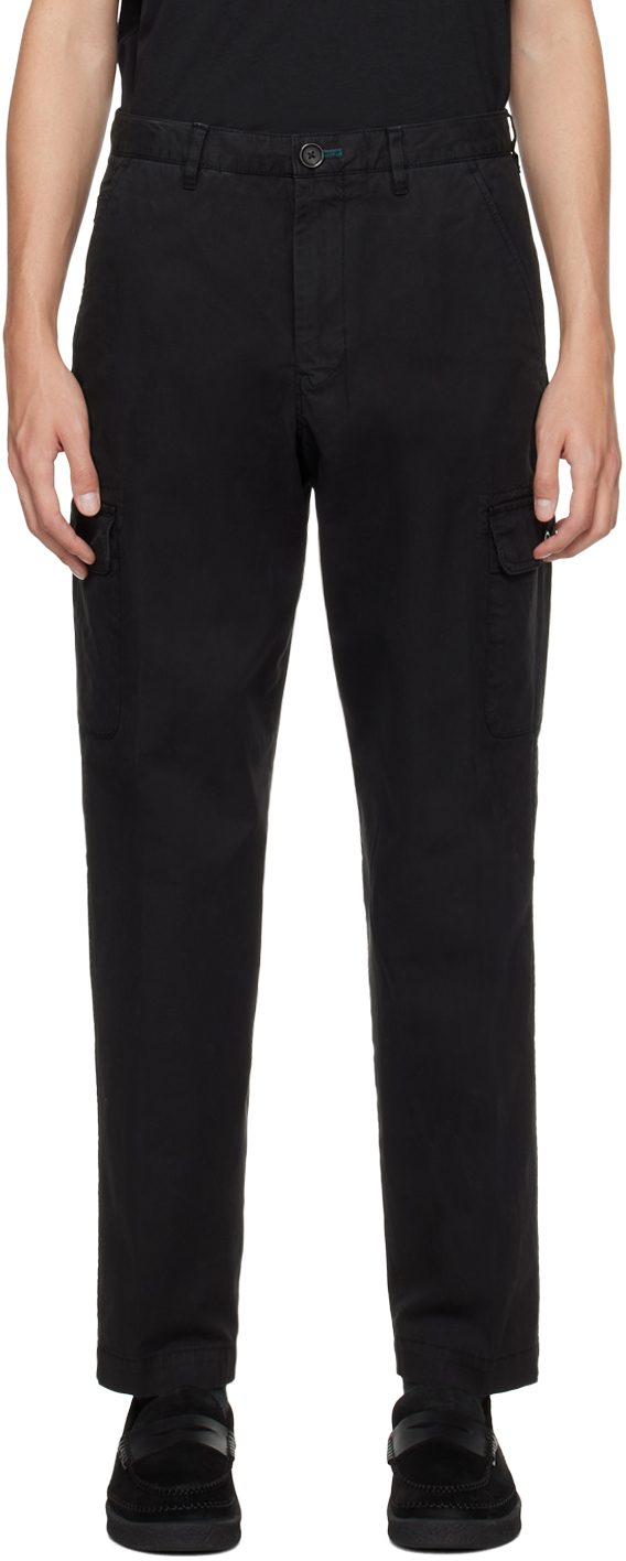 Ps By Paul Smith Black Embroidered Cargo Pants In 79 Blacks