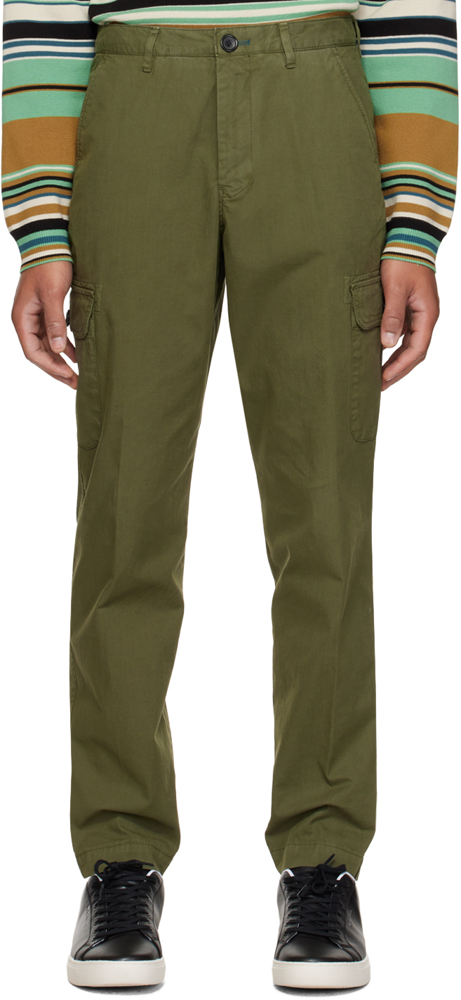 PS BY PAUL SMITH KHAKI EMBROIDERED CARGO PANTS