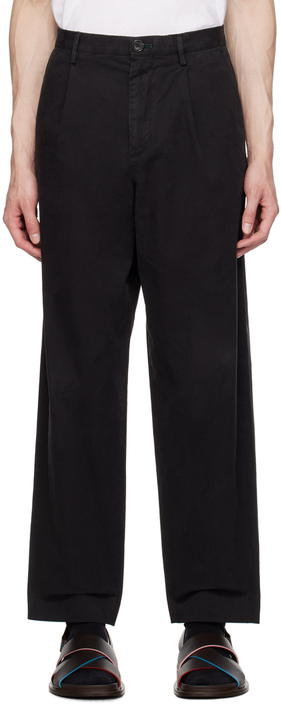 Black Pleated Trousers by PS by Paul Smith on Sale
