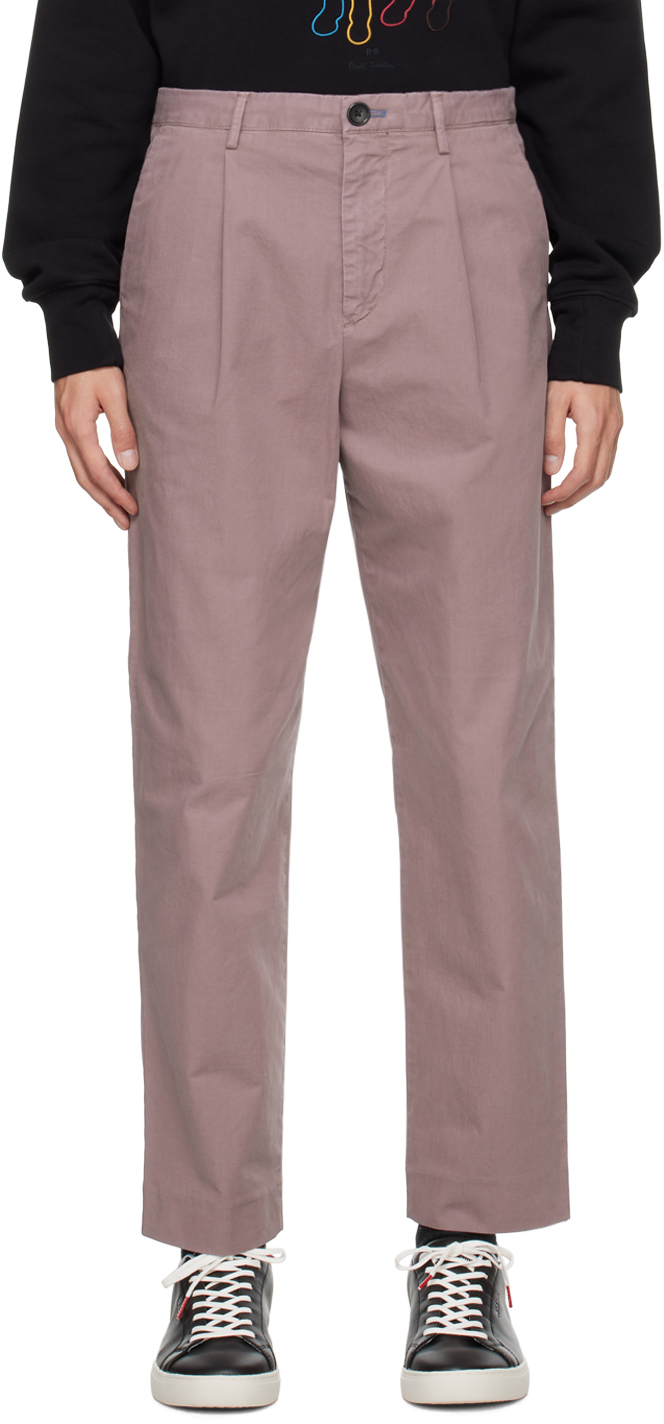 Ps By Paul Smith Zebra-patch Chino Trousers In 51 Purples