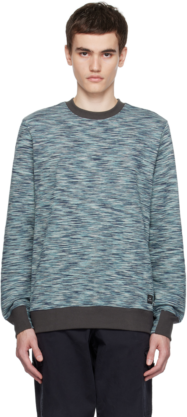 Ps By Paul Smith Blue Space Dye Sweatshirt In 77 Browns