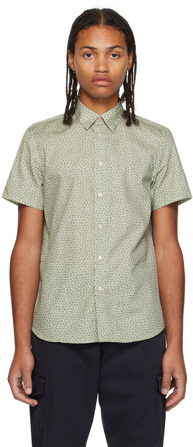 Ps By Paul Smith Green Floral Shirt In 30 Greens