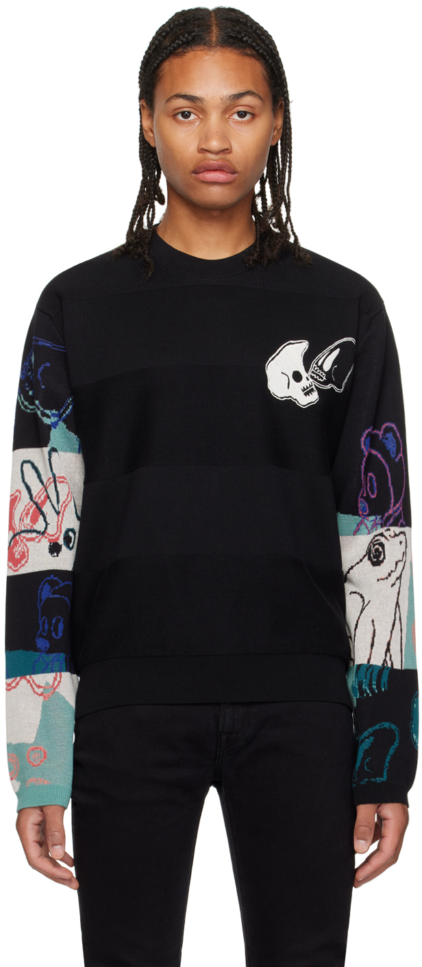Ps By Paul Smith Black Embroidered Sweater In 79 Blacks