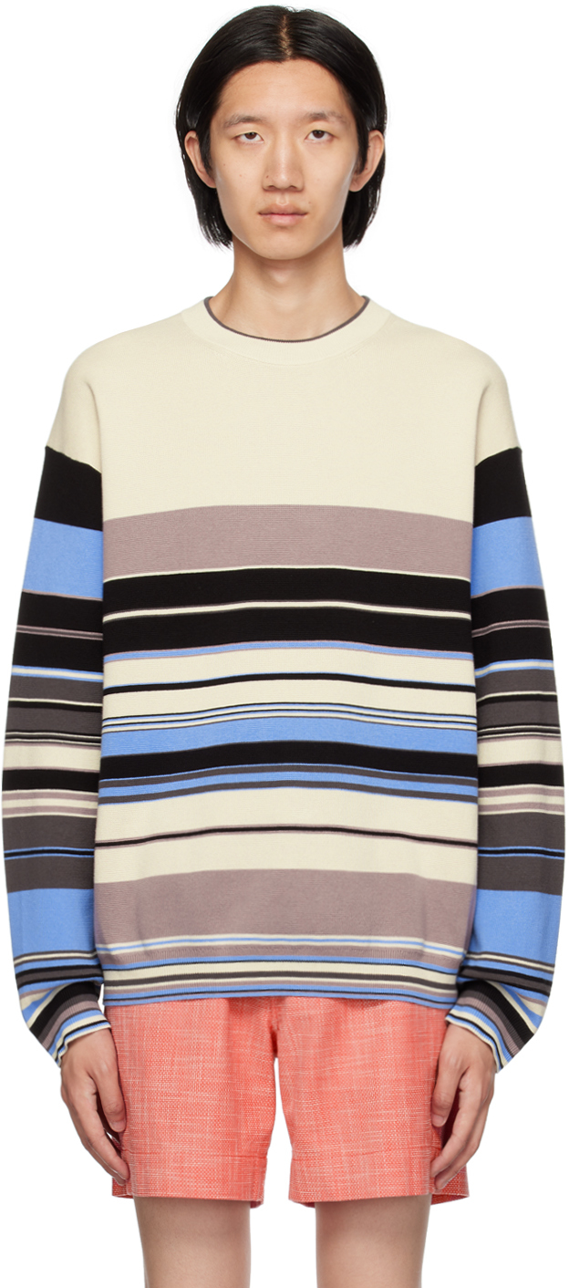 Ps By Paul Smith Off-white Striped Sweater In 08 Whites