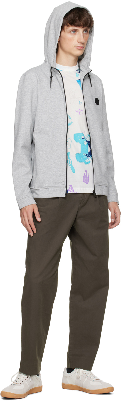 Ps By Paul Smith Logo-patch Zip-up Hoodie In 72 Greys